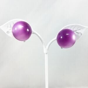 Vintage Purple MoonGlow Lucite Screwback Earrings, 5/8 Inch